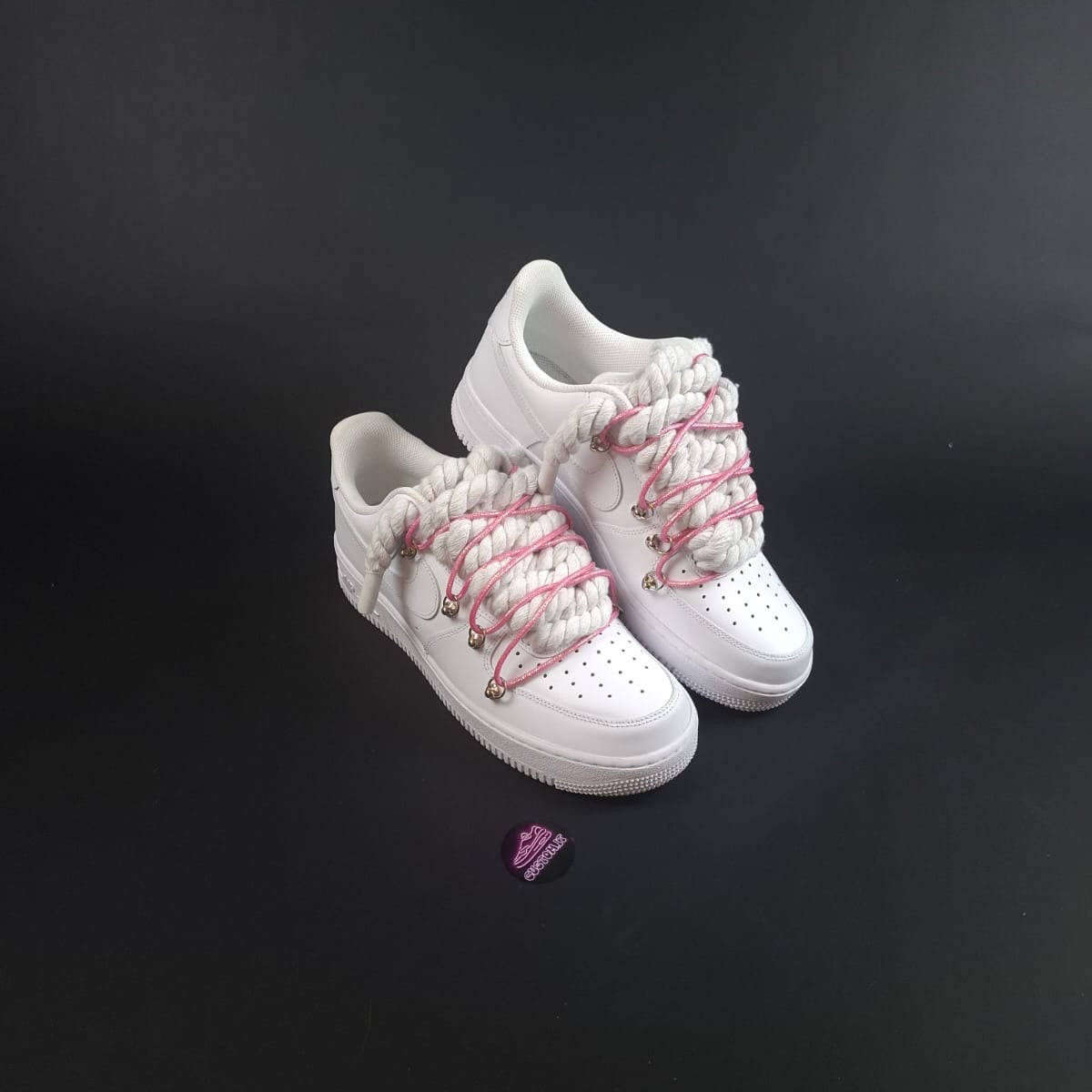 White Rope Laces AF1 x Spark Blush