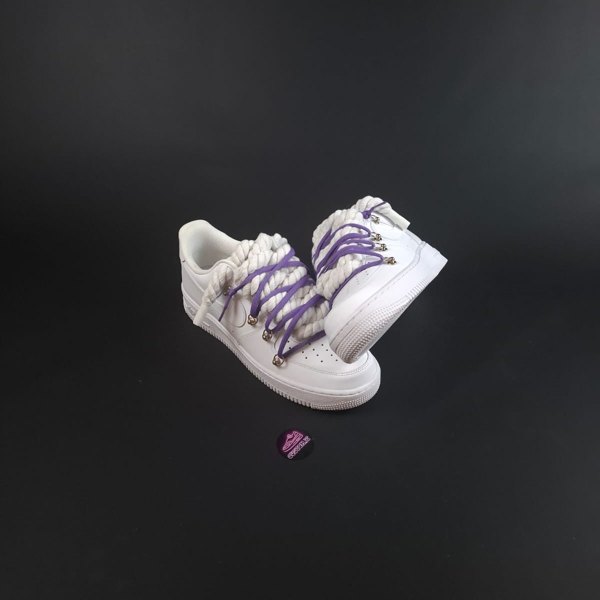 White Rope Laces AF1 x Shade Violet