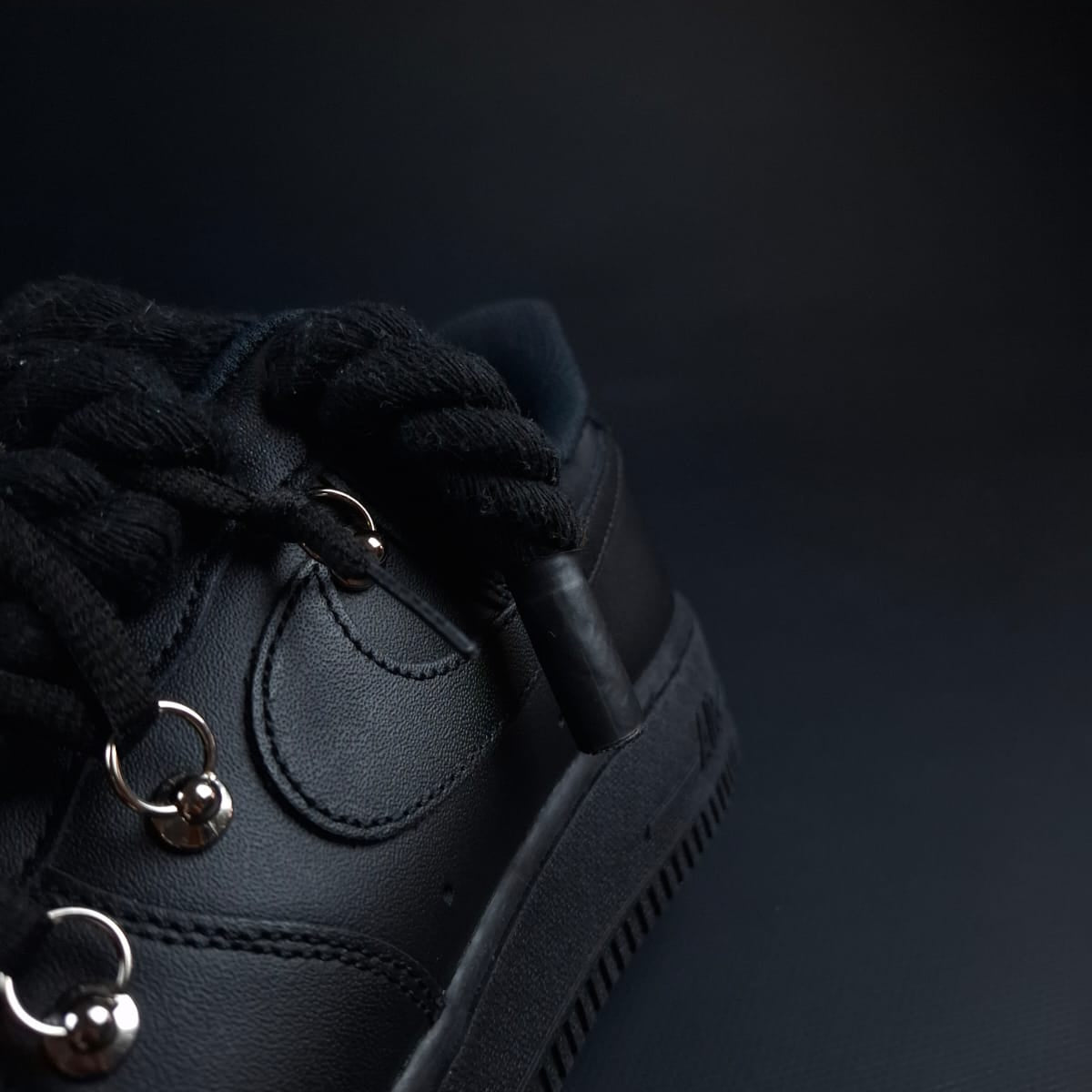 Black Rope Laces AF1 x Shade Charcoal