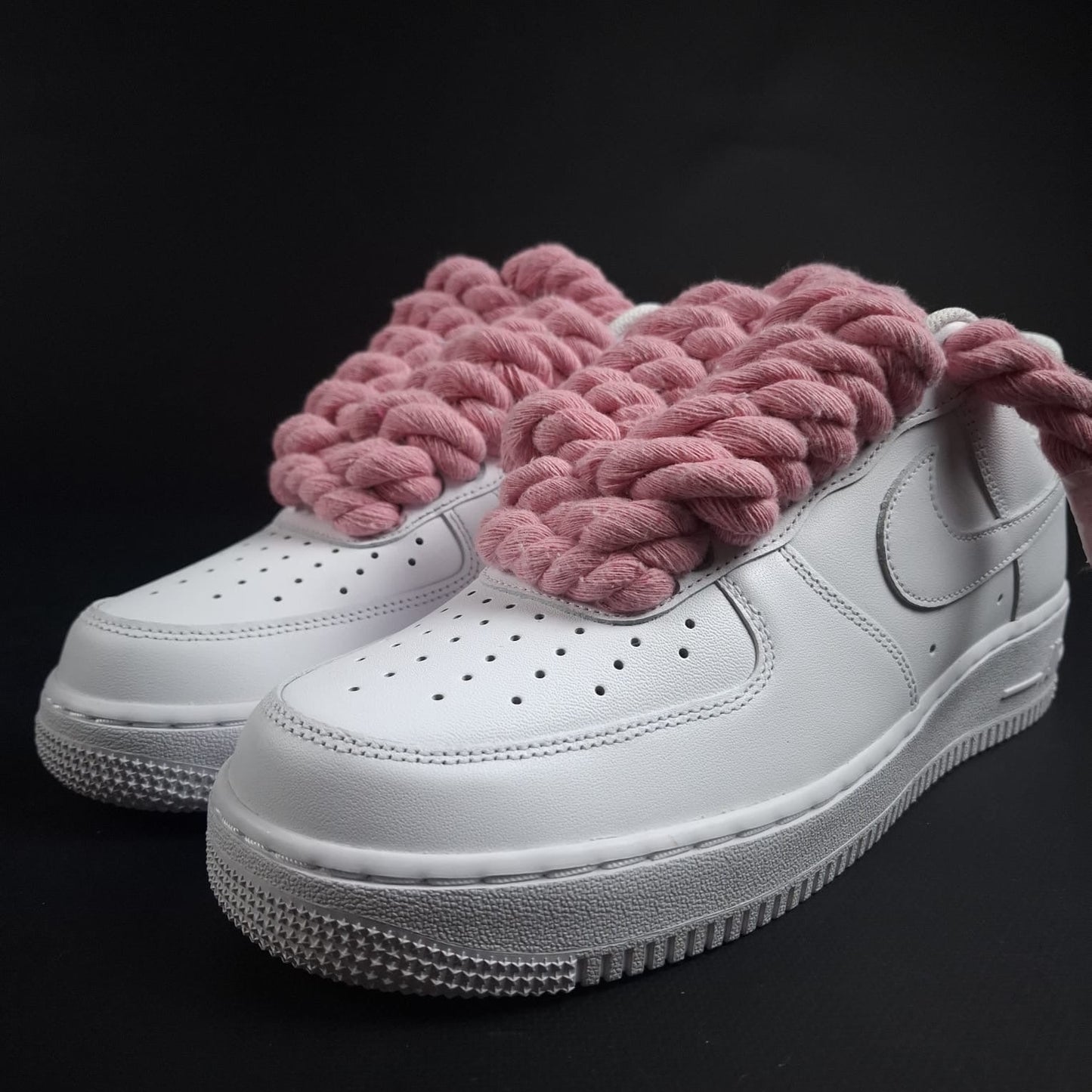 White AF1 x Rope Laces/Rosa