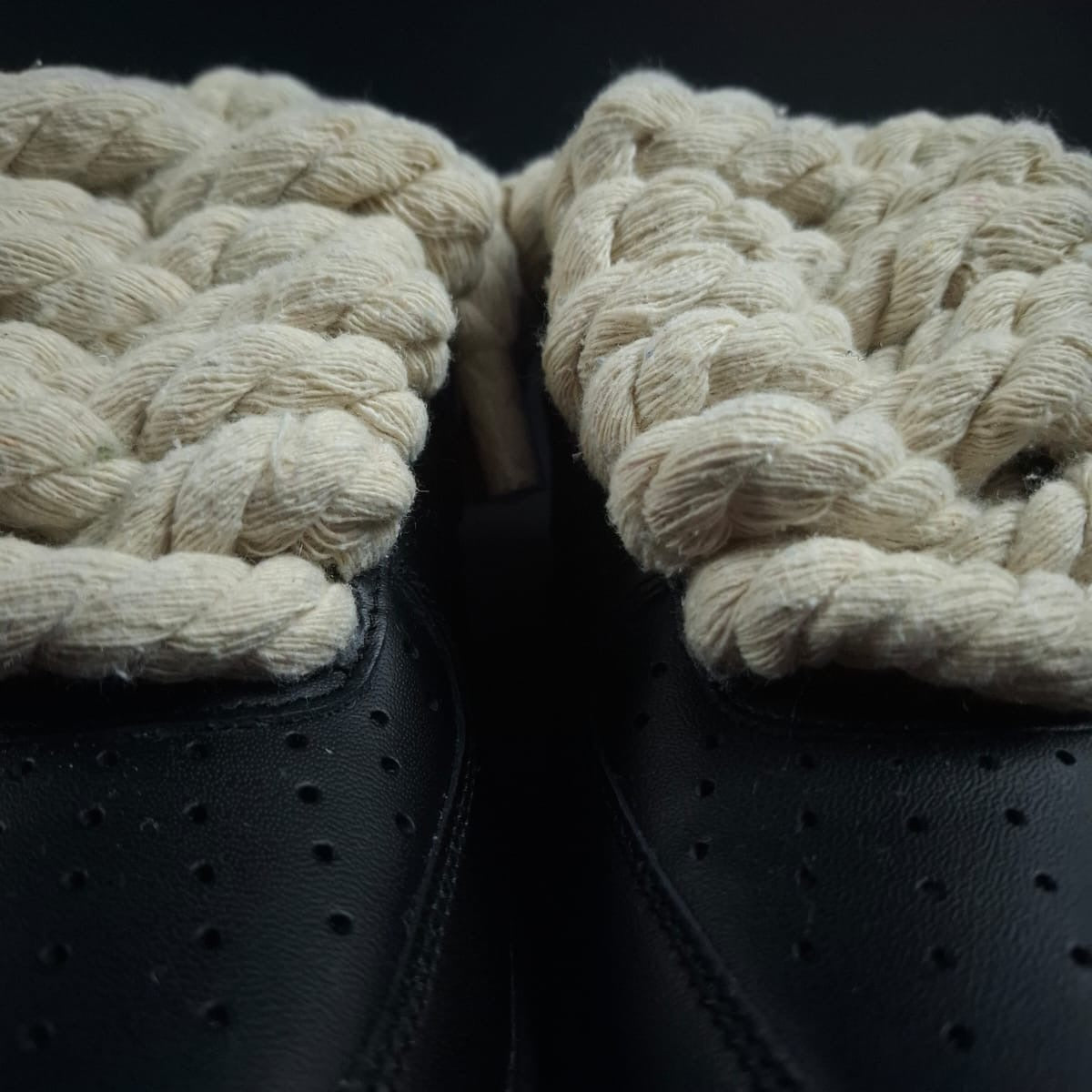 Black AF1 x Rope Laces/Sand