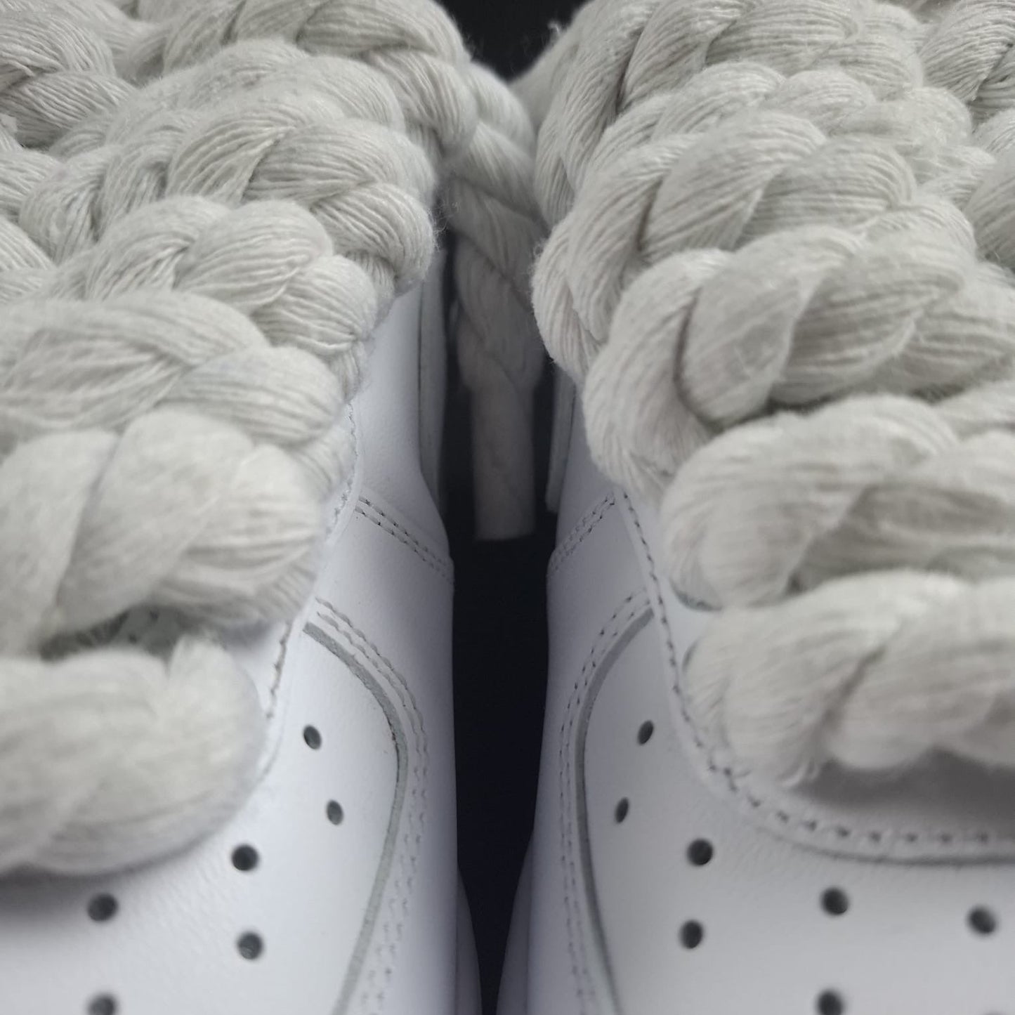White AF1 x Rope Laces/Snow