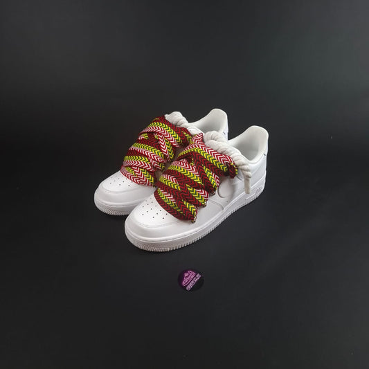 White Rope Laces AF1 x Fire Pop Bands