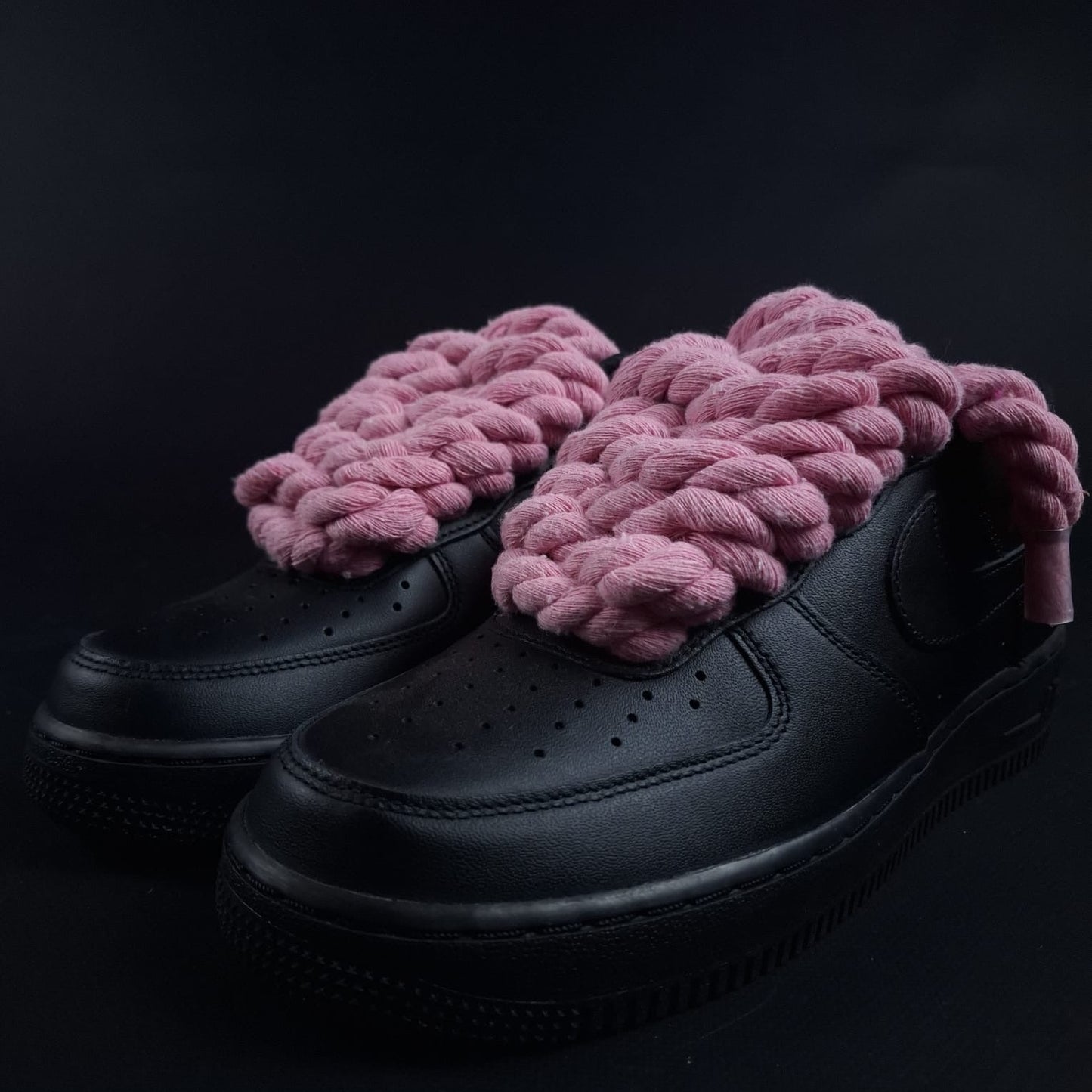 Black AF1 x Rope Laces/Rosa