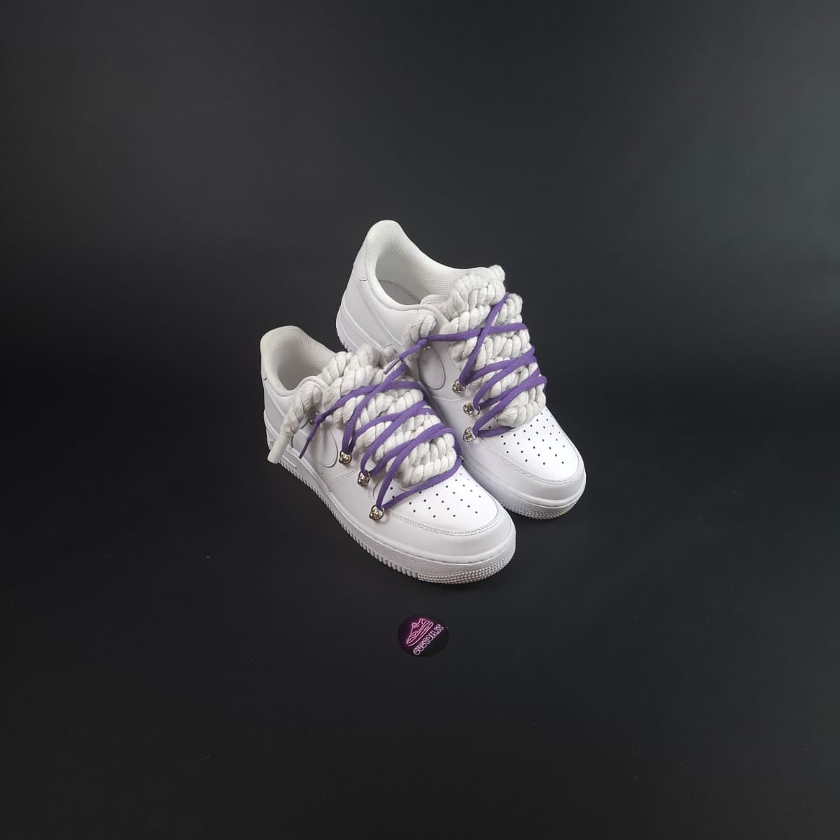 White Rope Laces AF1 x Shade Violet