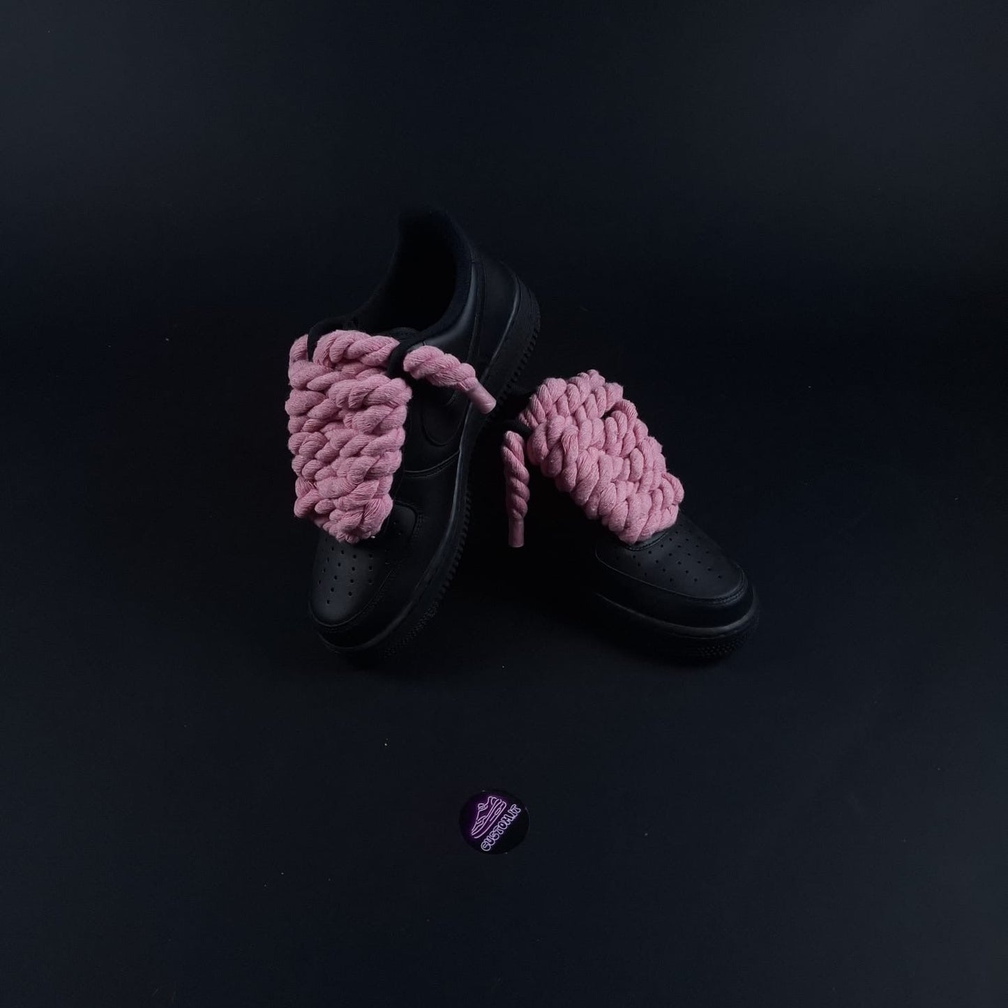 Black AF1 x Rope Laces/Rosa