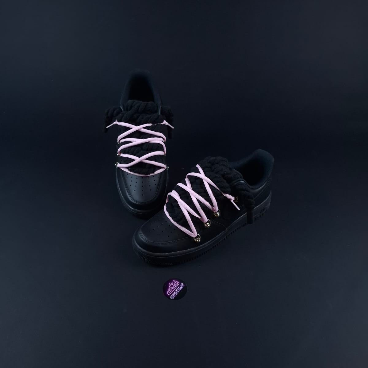 Black Rope Laces AF1 x Shade Pink