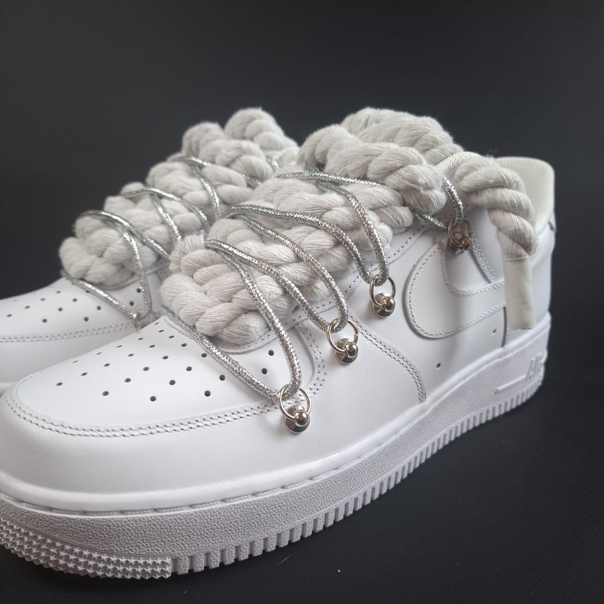 White Rope Laces Af1 x Spark Chrome