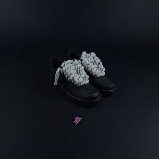 Black AF1 x Rope Laces/Shadow