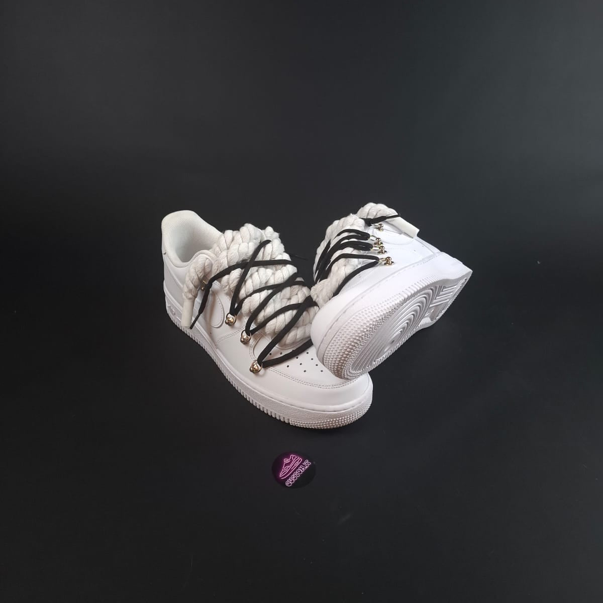 White Rope Laces AF1 x Shade Charcoal