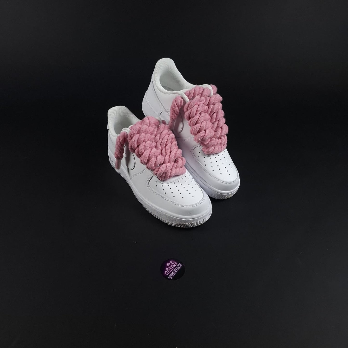 White AF1 x Rope Laces/Rosa