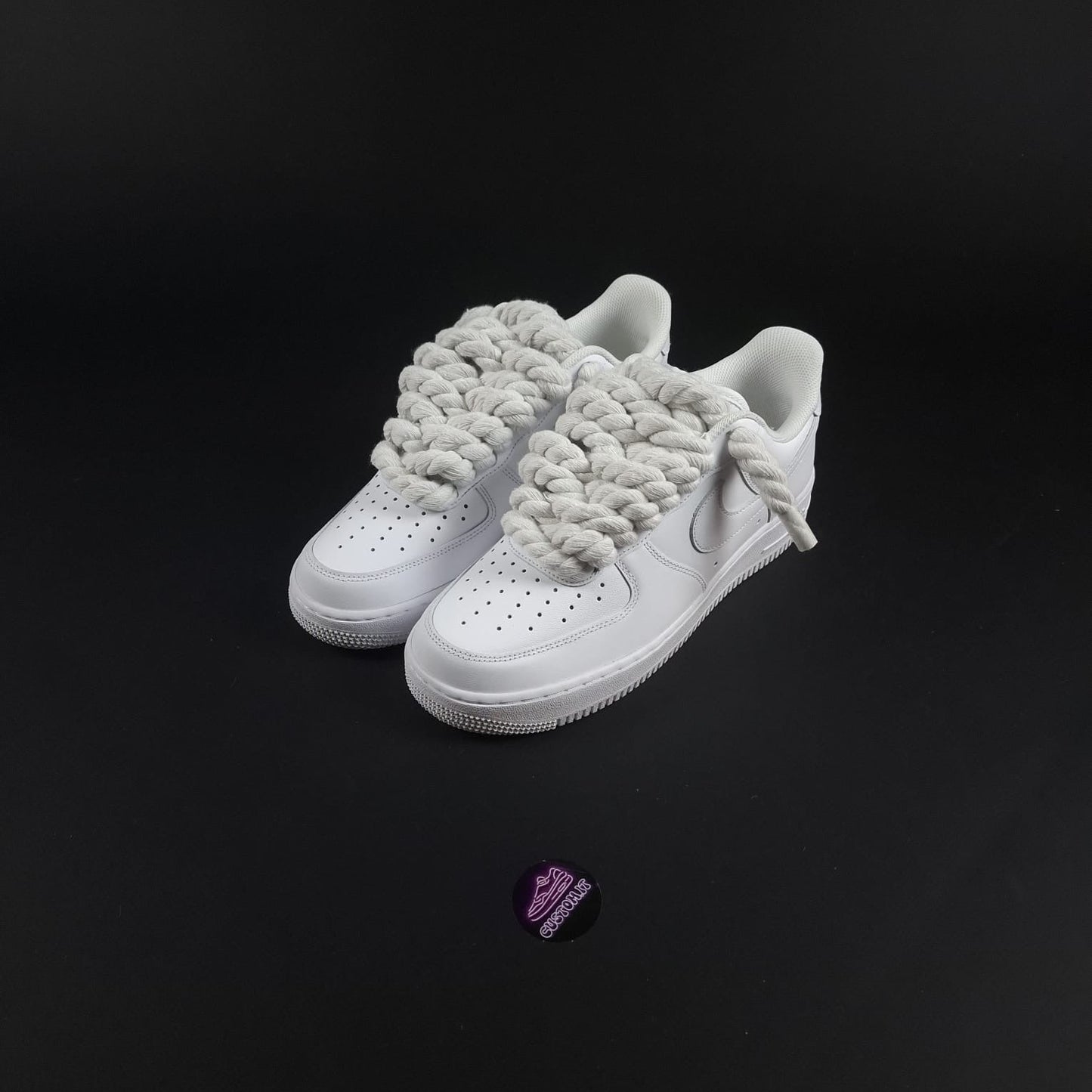 White AF1 x Rope Laces/Snow