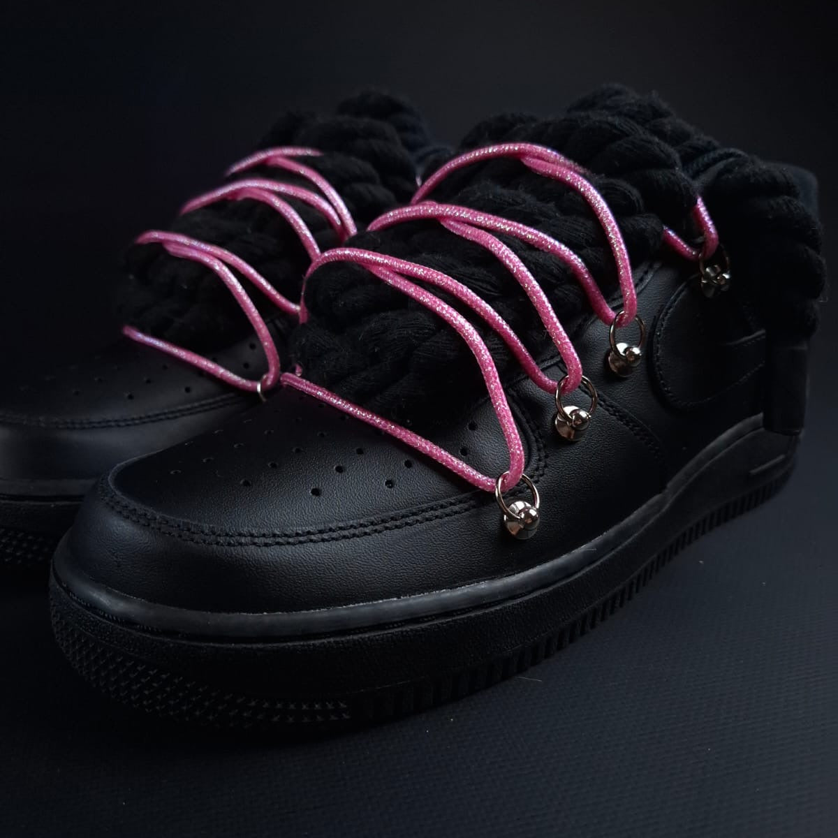 Black Rope Laces AF1 x Spark Blush