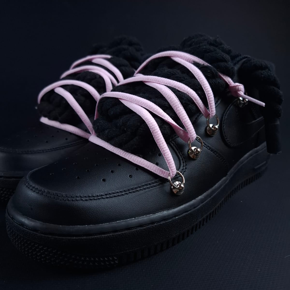 Black Rope Laces AF1 x Shade Pink