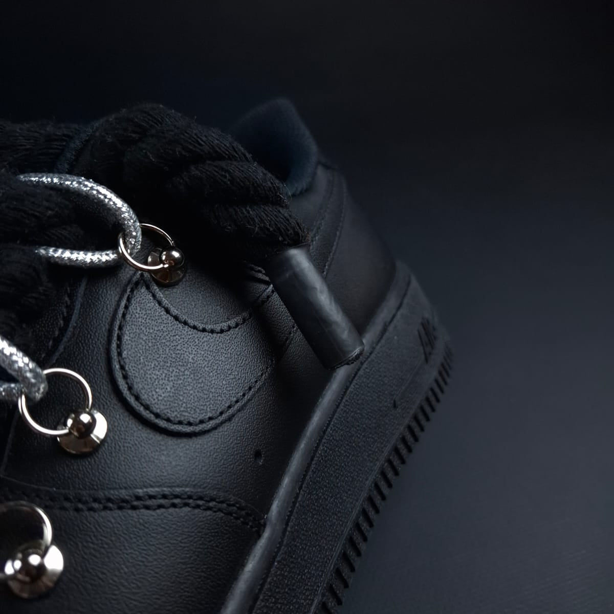 Black Rope Laces AF1 x Spark Chrome