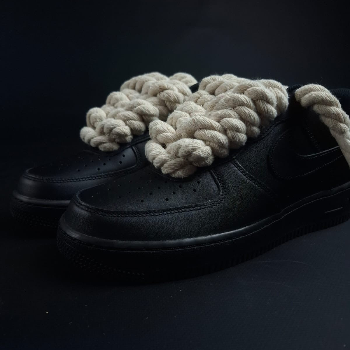 Black AF1 x Rope Laces/Sand