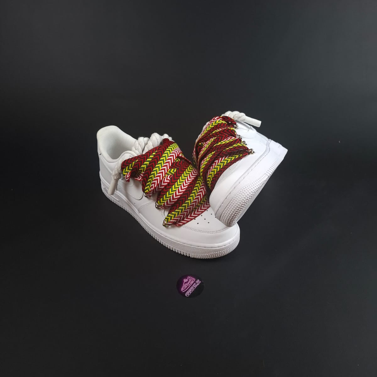 White Rope Laces AF1 x Fire Pop Bands