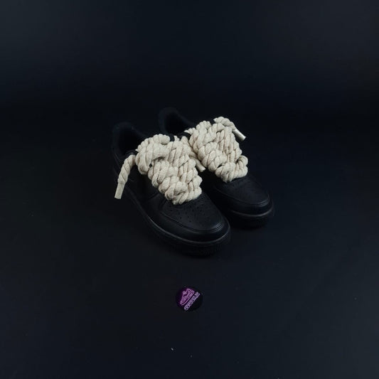 Black AF1 x Rope Laces/Sand