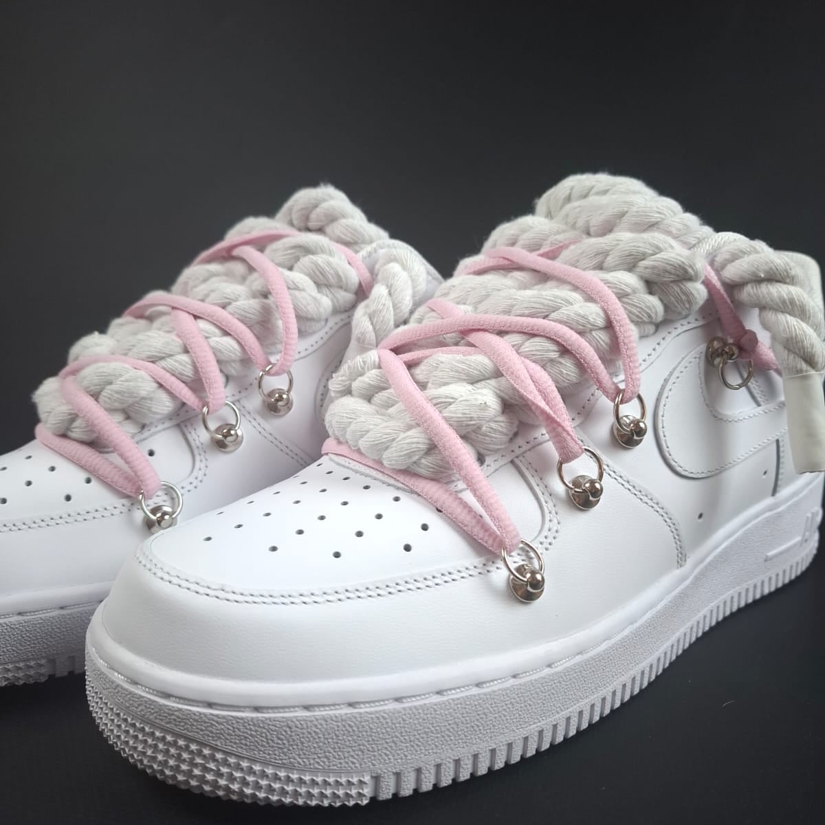 White Rope Laces AF1 x Shade Pink