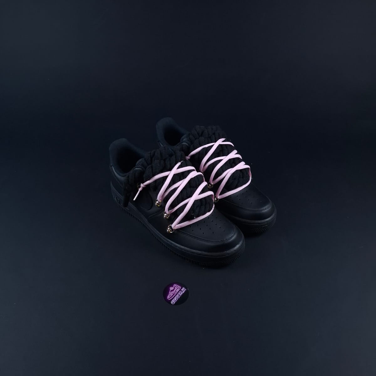 Black Rope Laces AF1 x Shade Pink