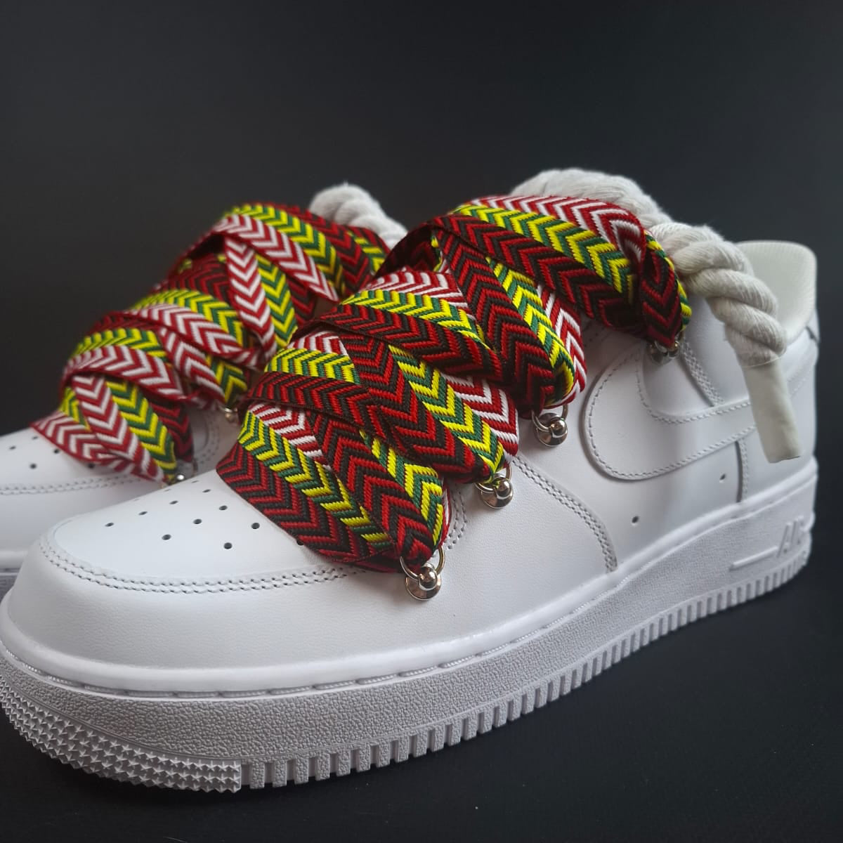 White Rope Laces AF1 x Fire Pop Bands