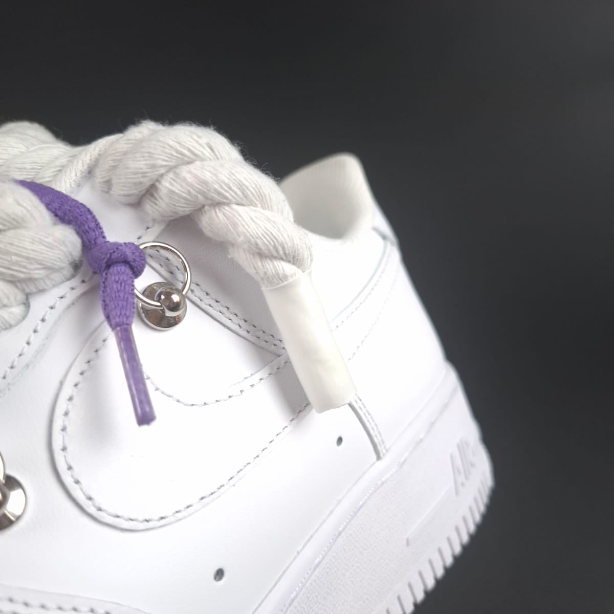 White Rope Laces AF1 x Shade Violet