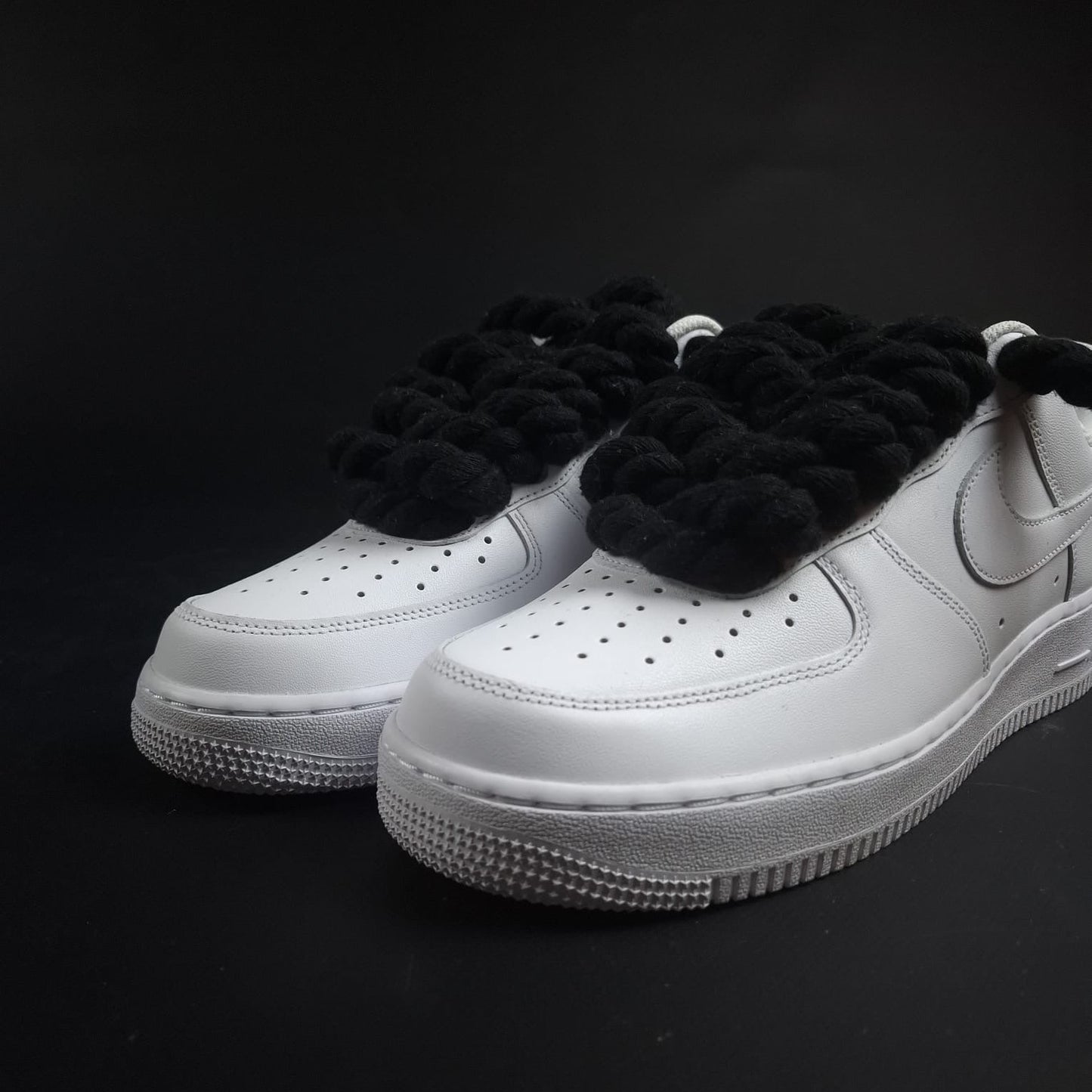 White AF1 x Rope Laces/Onyx