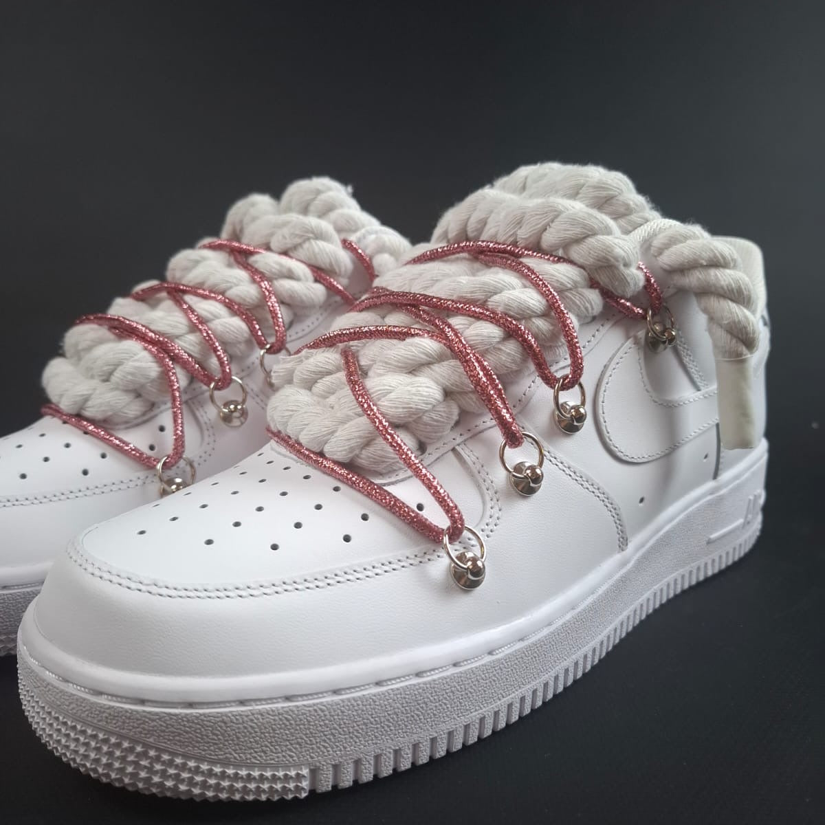 White Rope Laces AF1 x Spark Ember