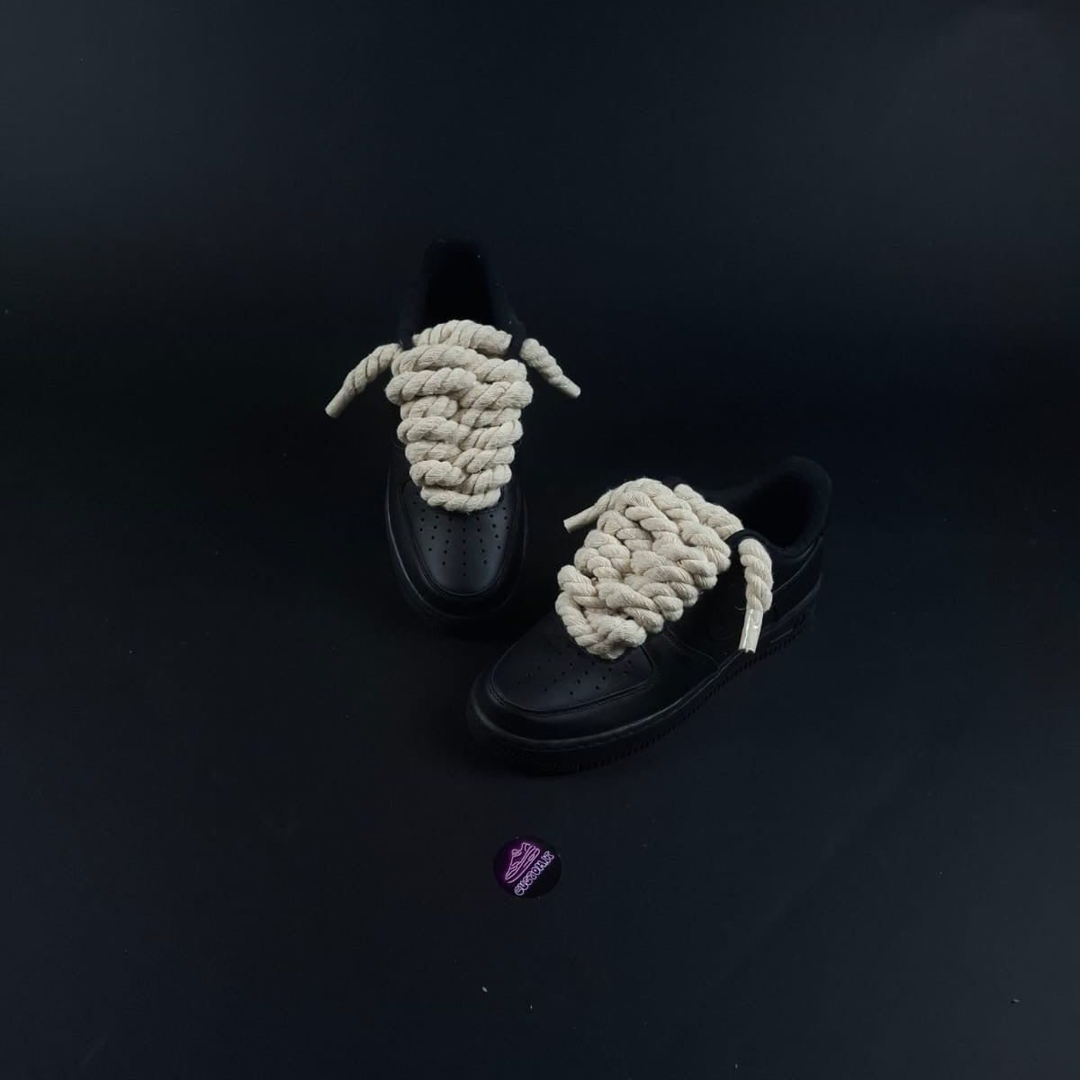 Black AF1 x Rope Laces/Sand