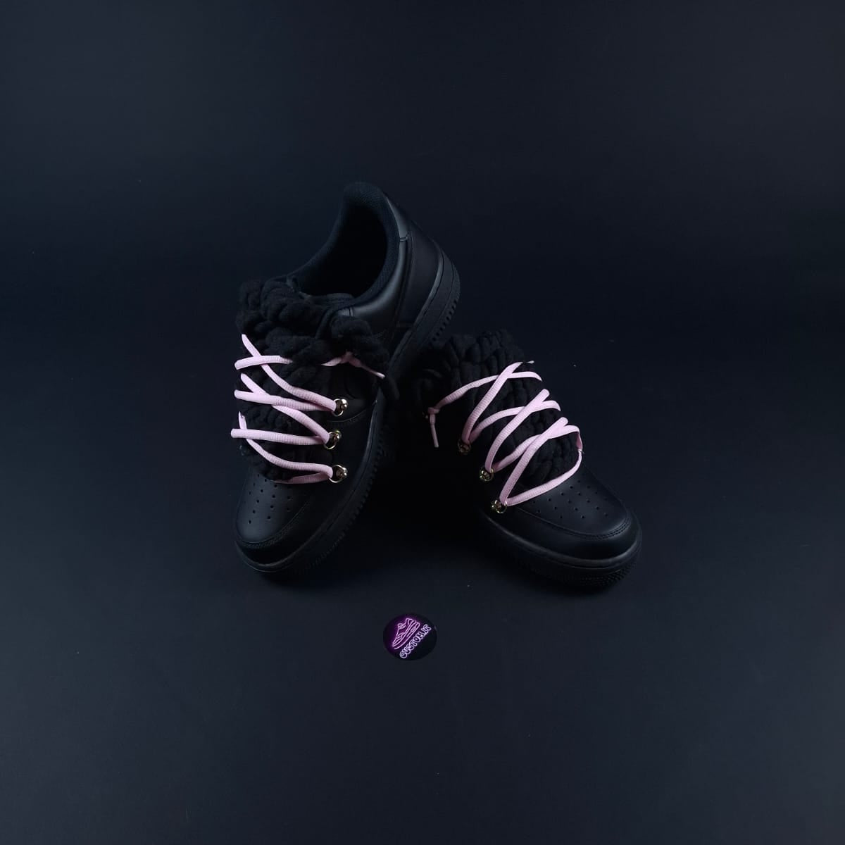 Black Rope Laces AF1 x Shade Pink