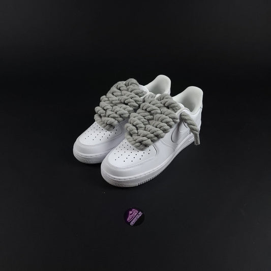 White AF1 x Rope Laces/Shadow