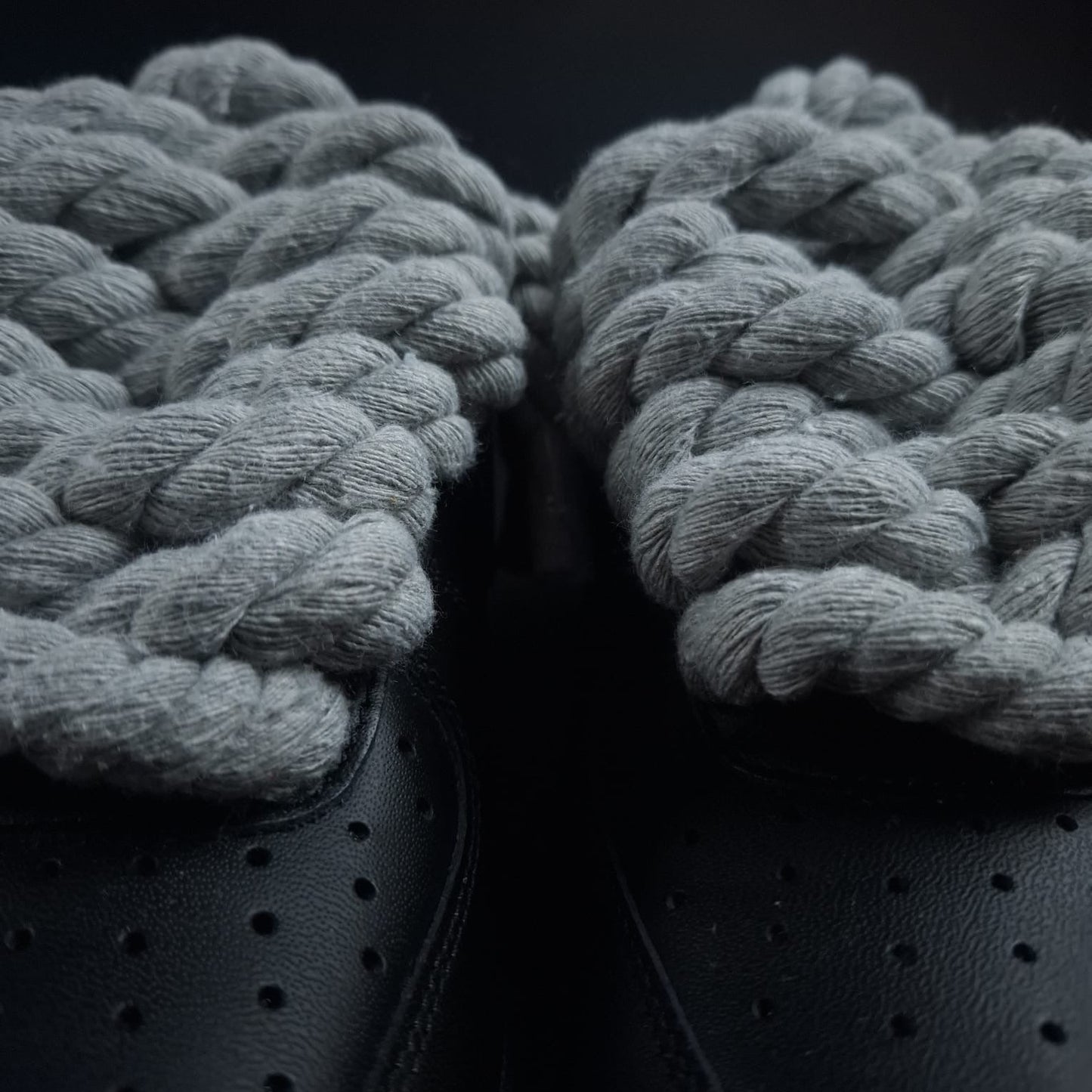 Black AF1 x Rope Laces/Shadow