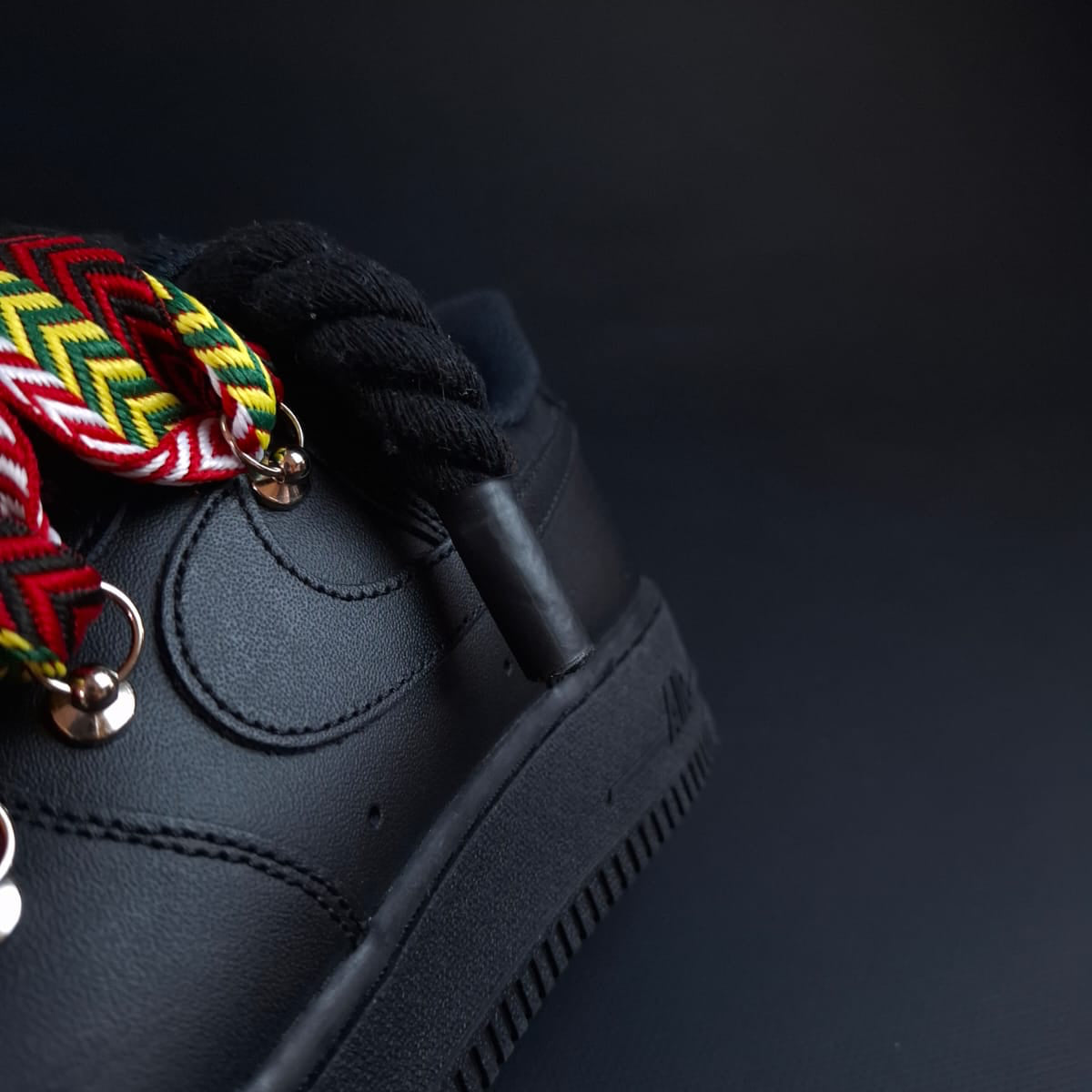 Black Rope Laces AF1 x Fire Pop Bands