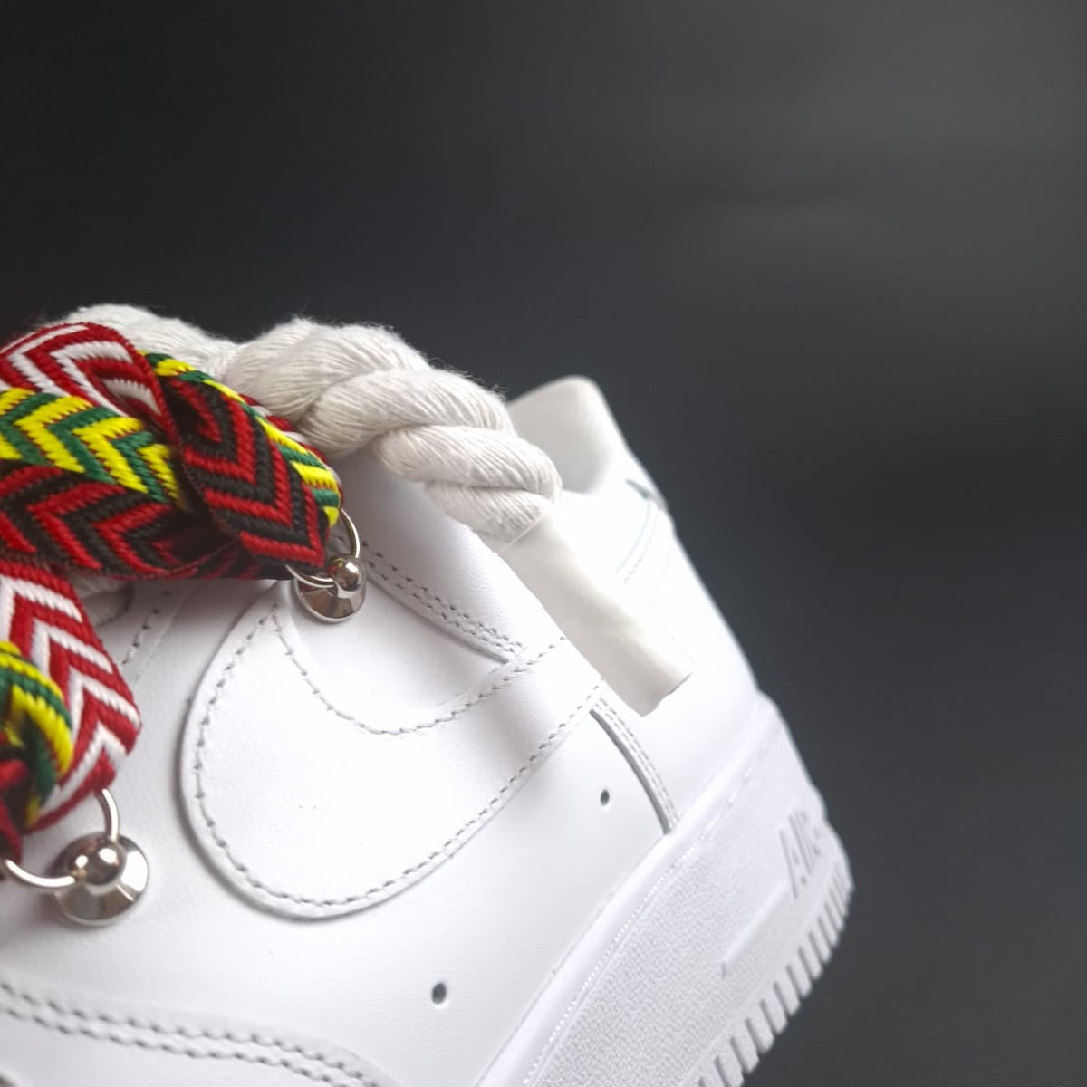 White Rope Laces AF1 x Fire Pop Bands