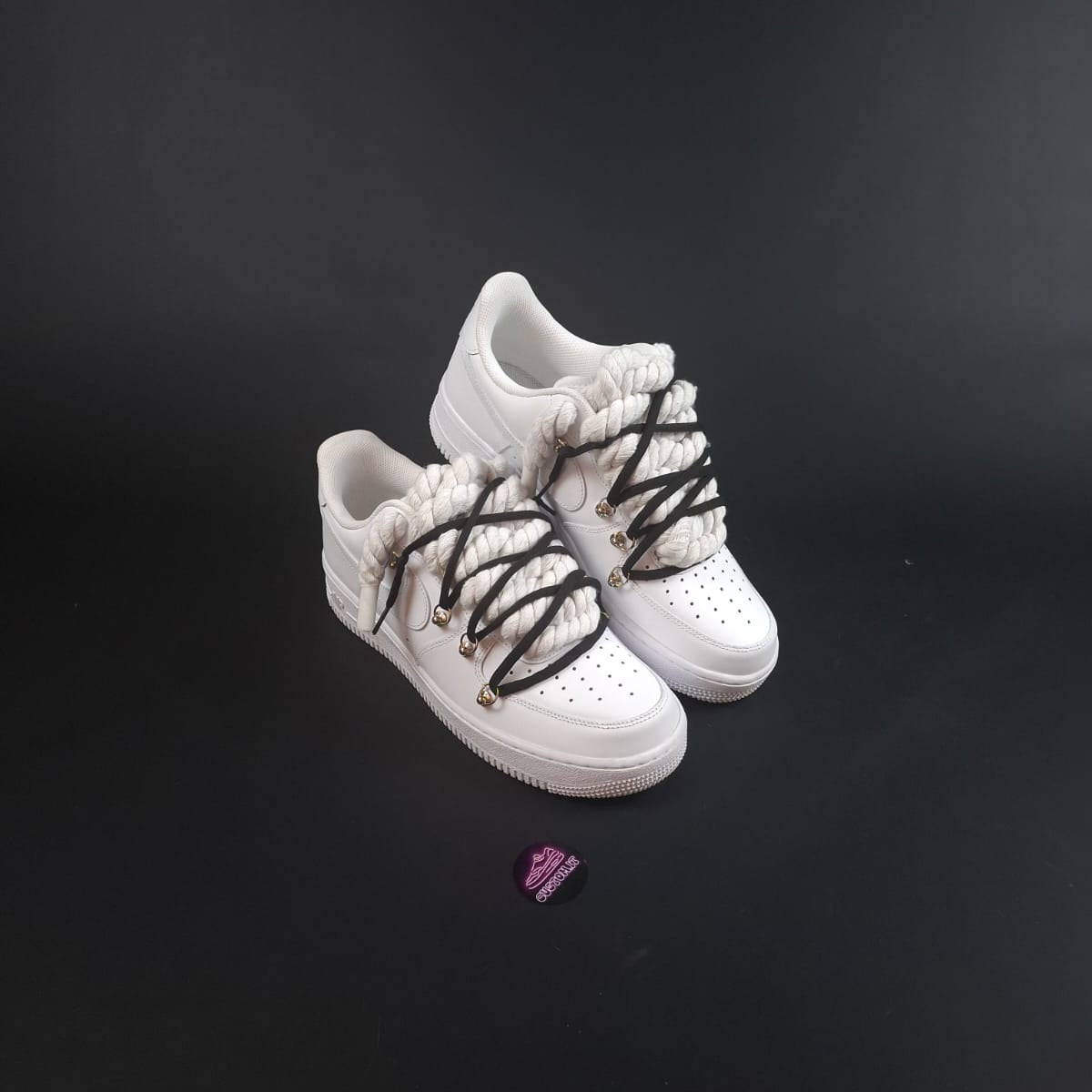 White Rope Laces AF1 x Shade Charcoal