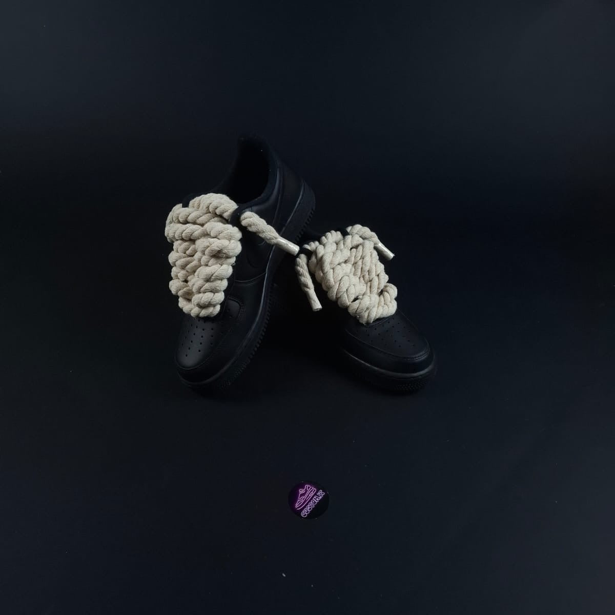 Black AF1 x Rope Laces/Sand