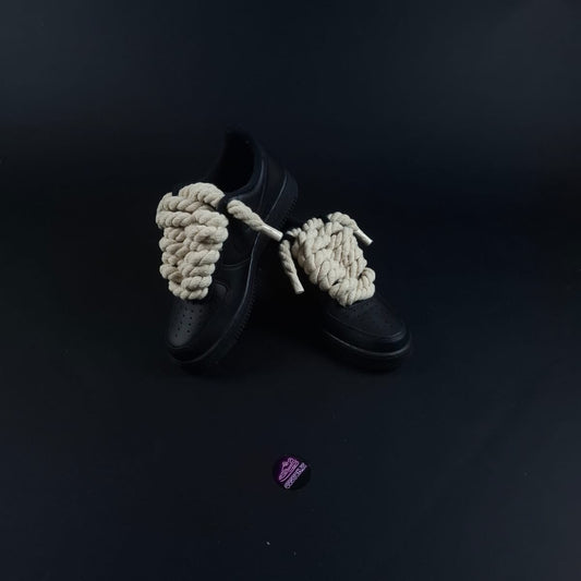 Black AF1 x Rope Laces/Sand