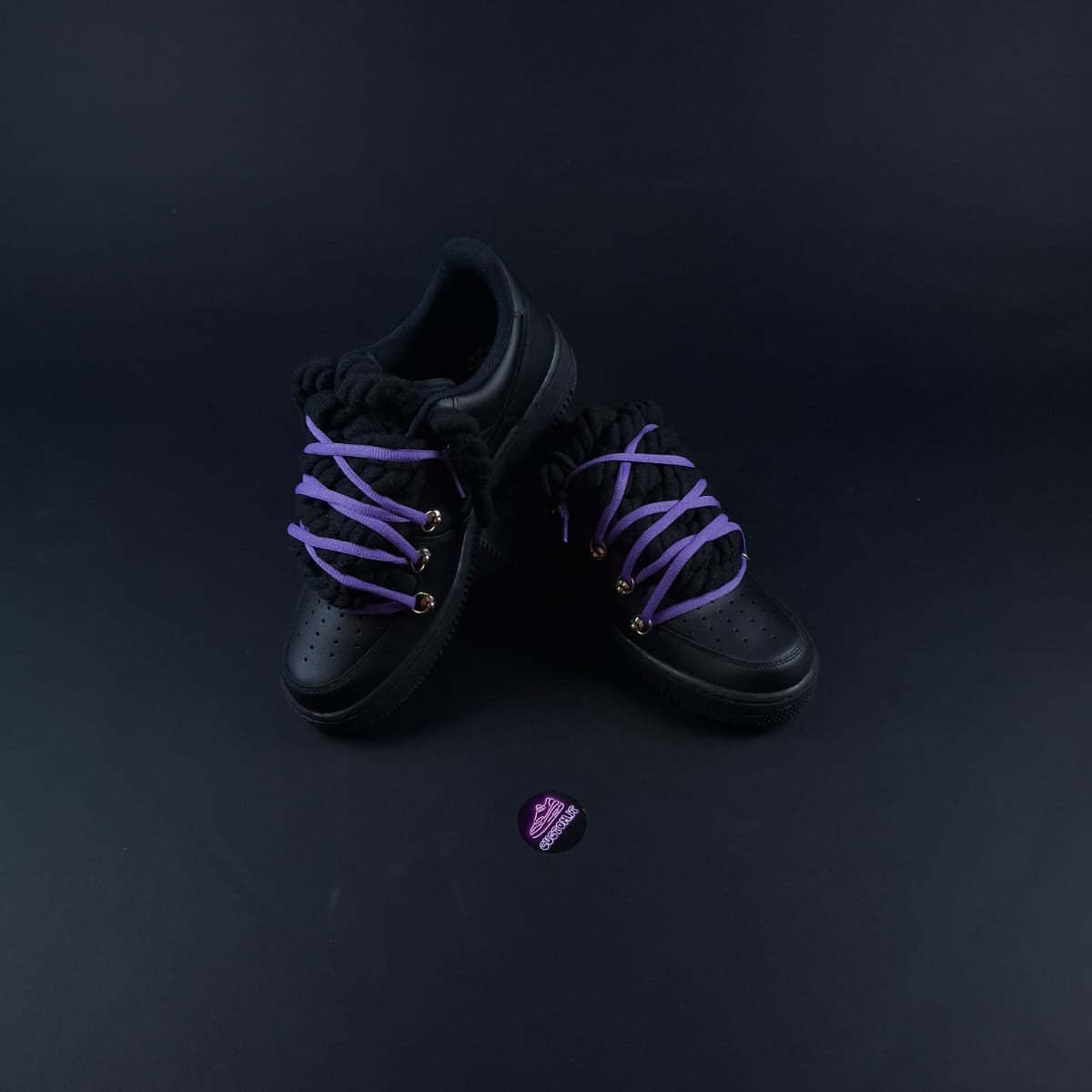 Black Rope Laces AF1 x Shade Violet