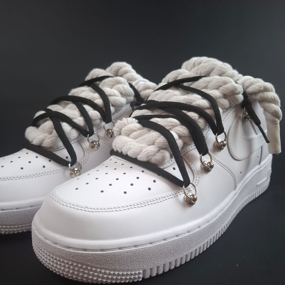 White Rope Laces AF1 x Shade Charcoal