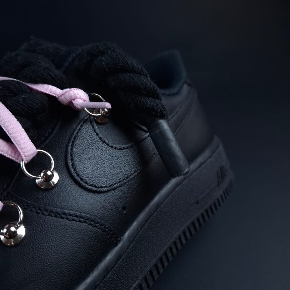Black Rope Laces AF1 x Shade Pink