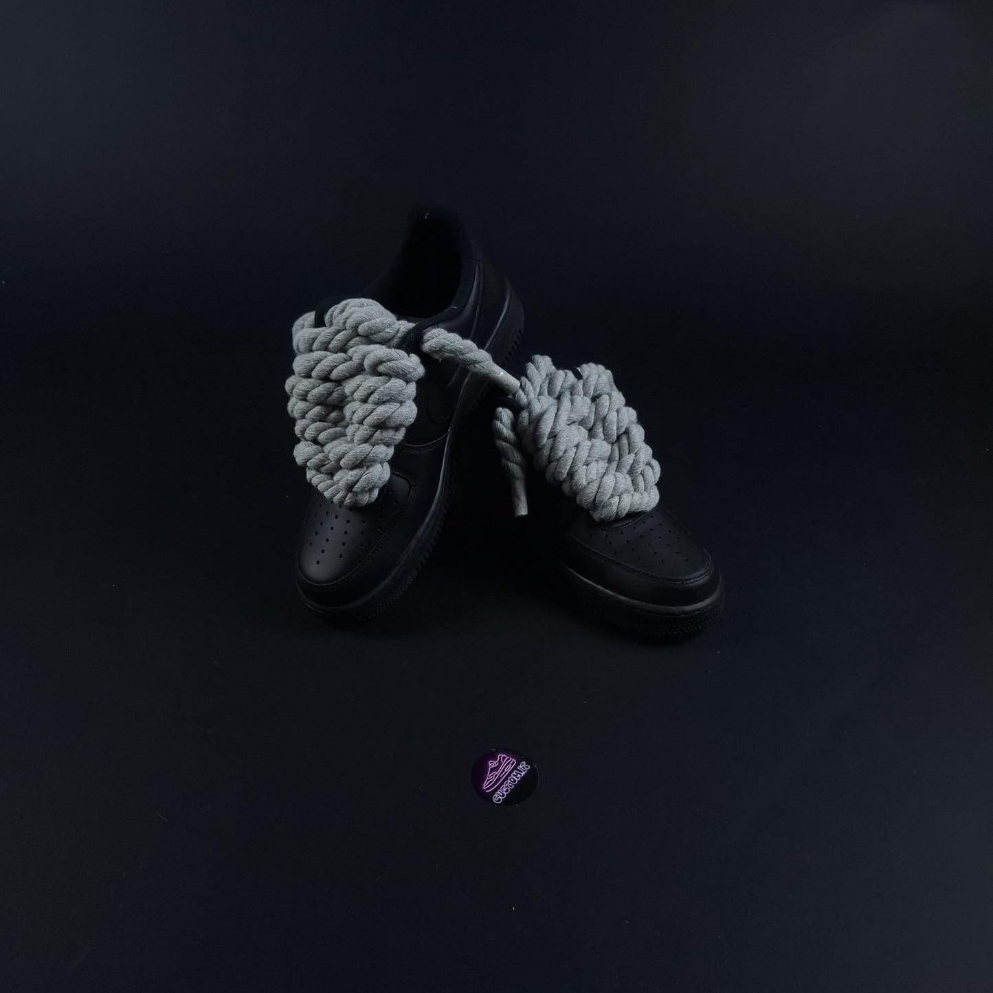 Black AF1 x Rope Laces/Shadow