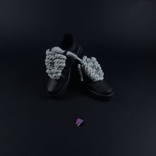 Black AF1 x Rope Laces/Shadow