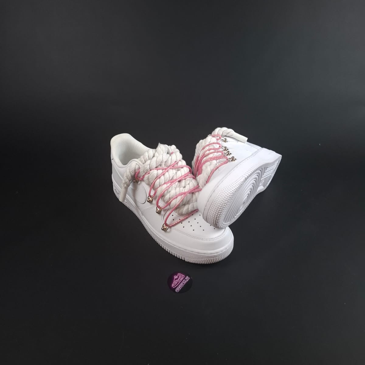 White Rope Laces AF1 x Spark Blush