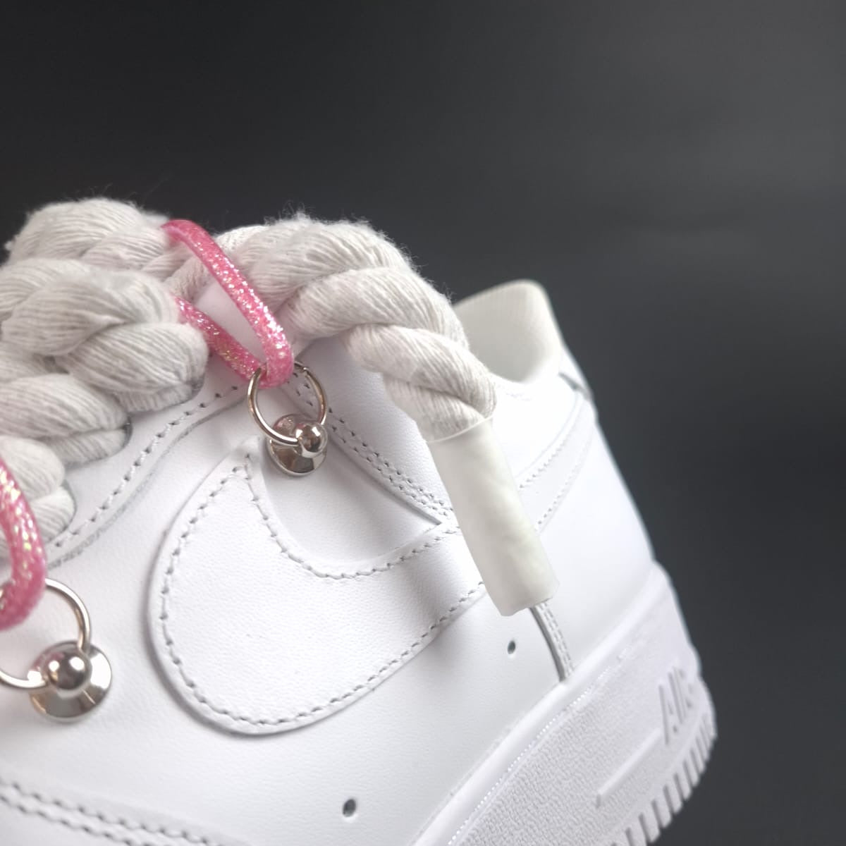 White Rope Laces AF1 x Spark Blush