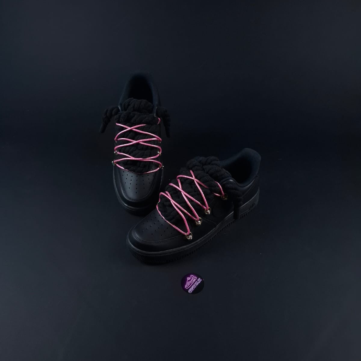 Black Rope Laces AF1 x Spark Blush