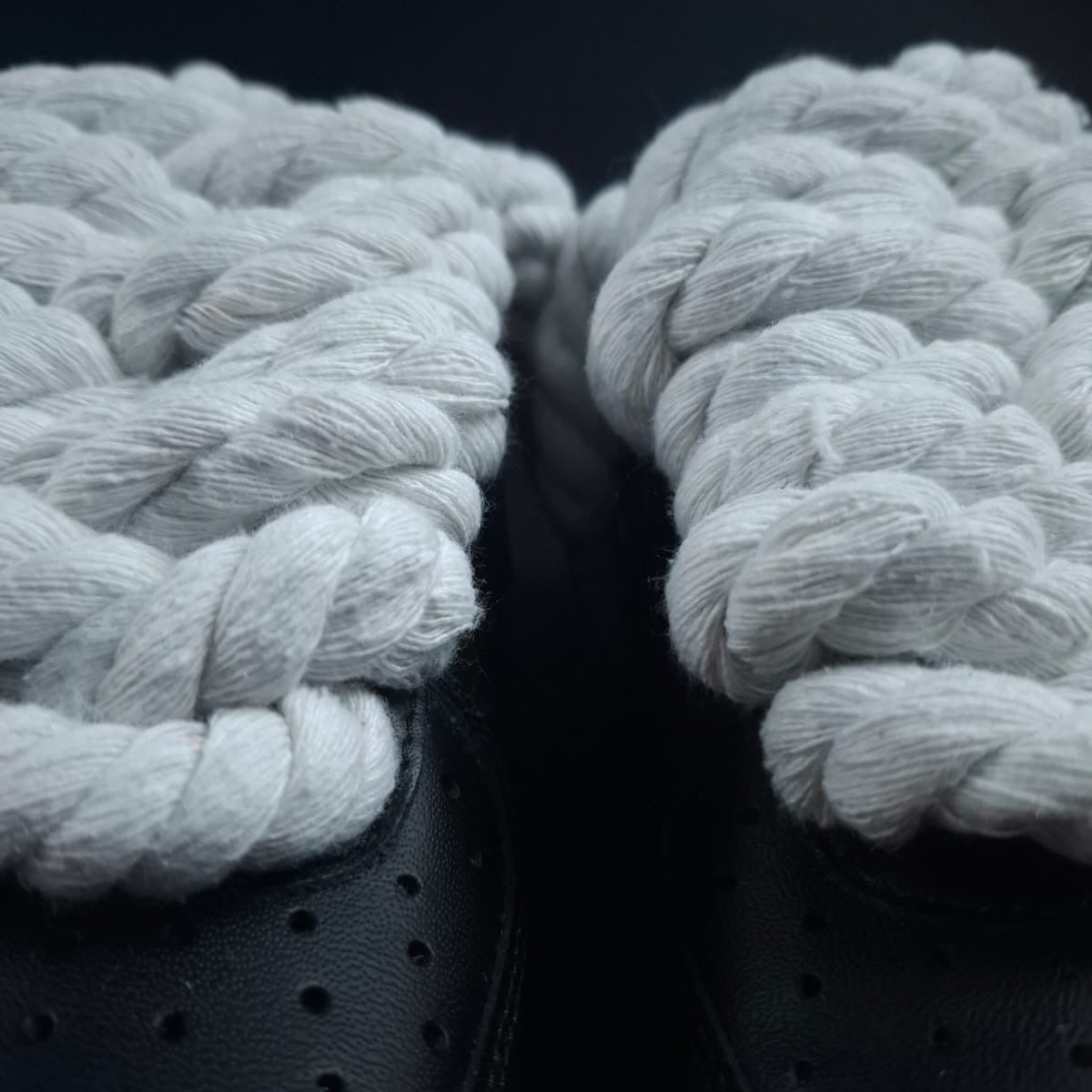 Black AF1 x Rope Laces/Snow