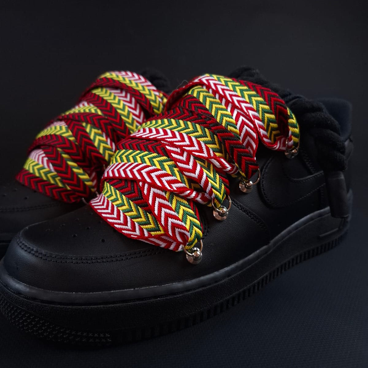 Black Rope Laces AF1 x Fire Pop Bands