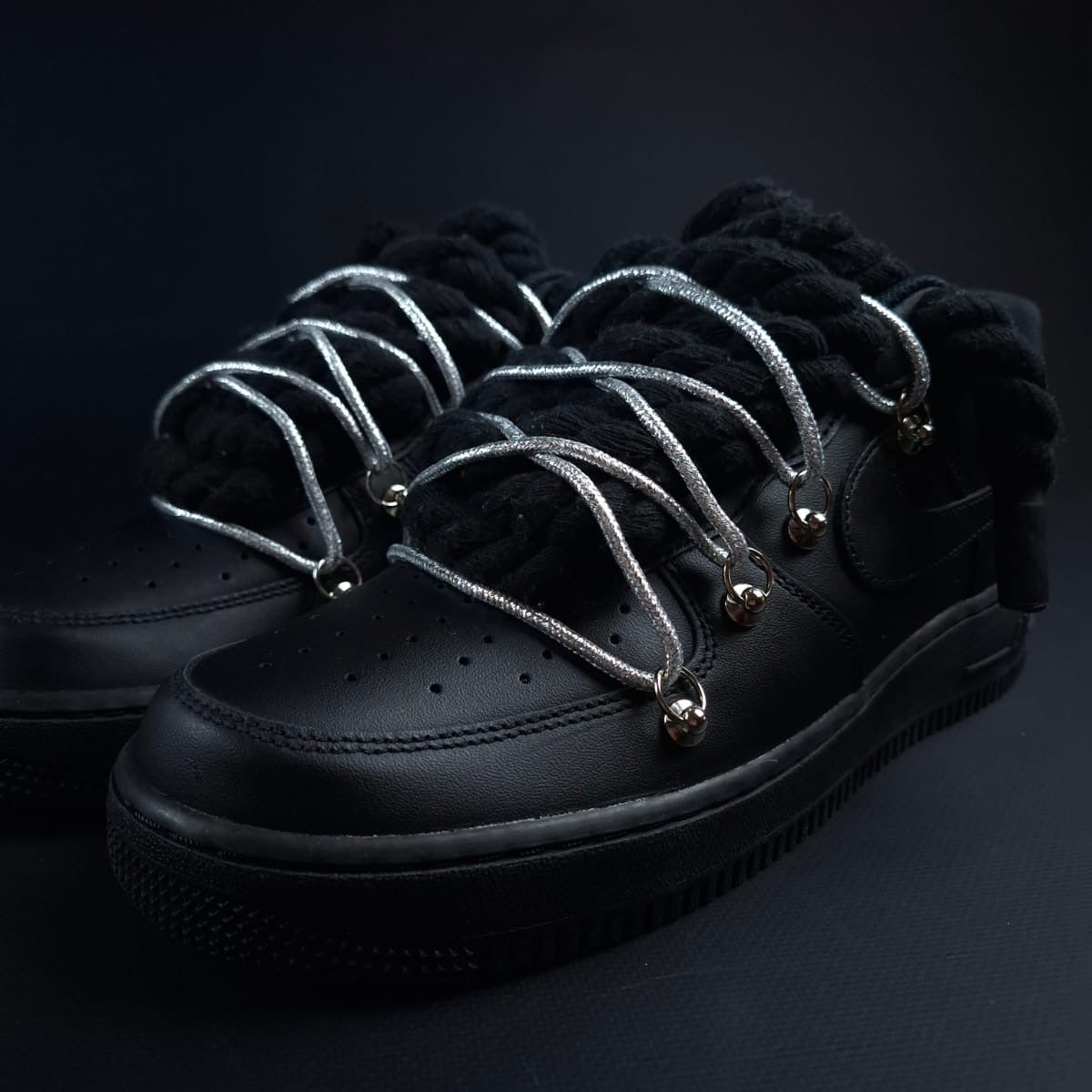 Black Rope Laces AF1 x Spark Chrome