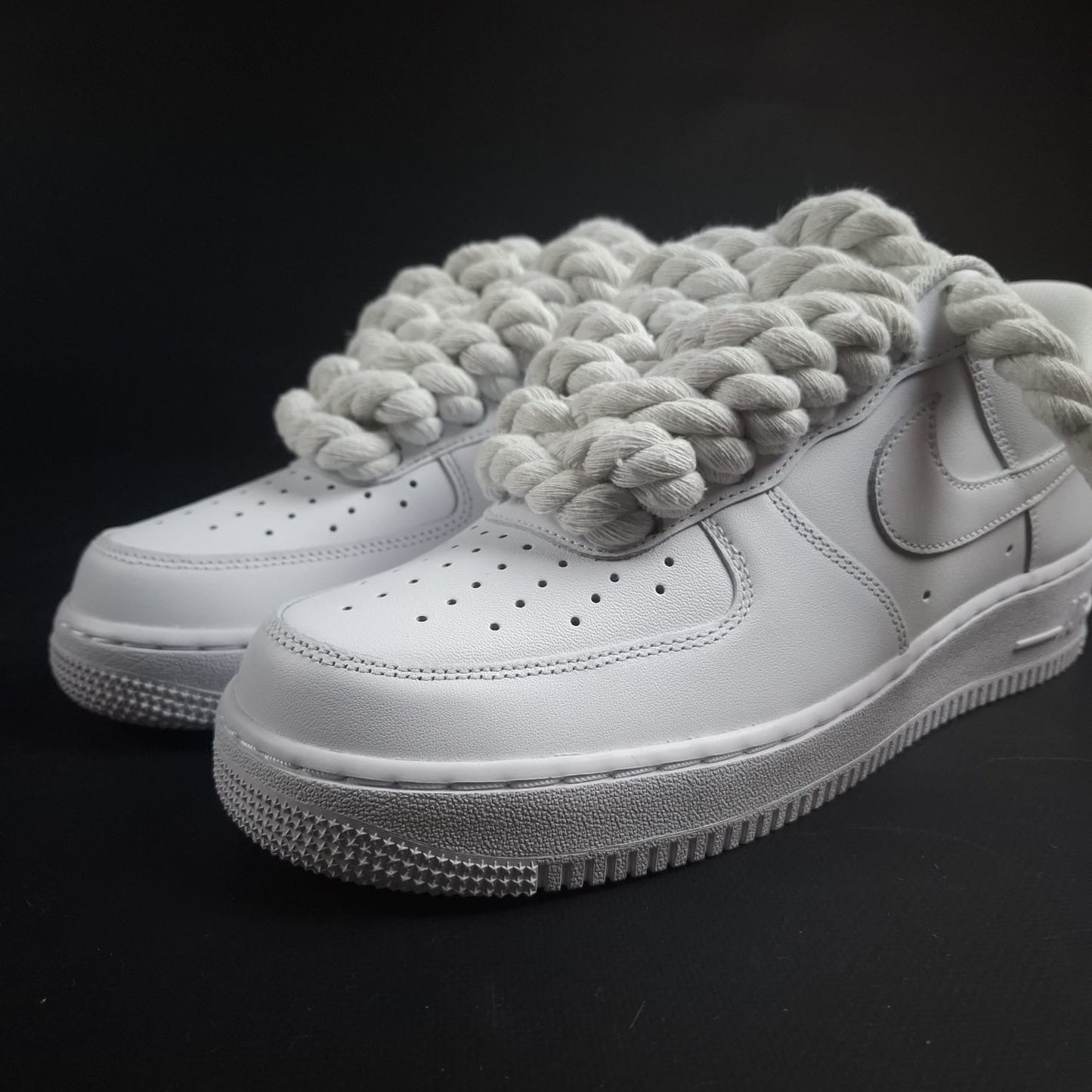 White AF1 x Rope Laces/Snow