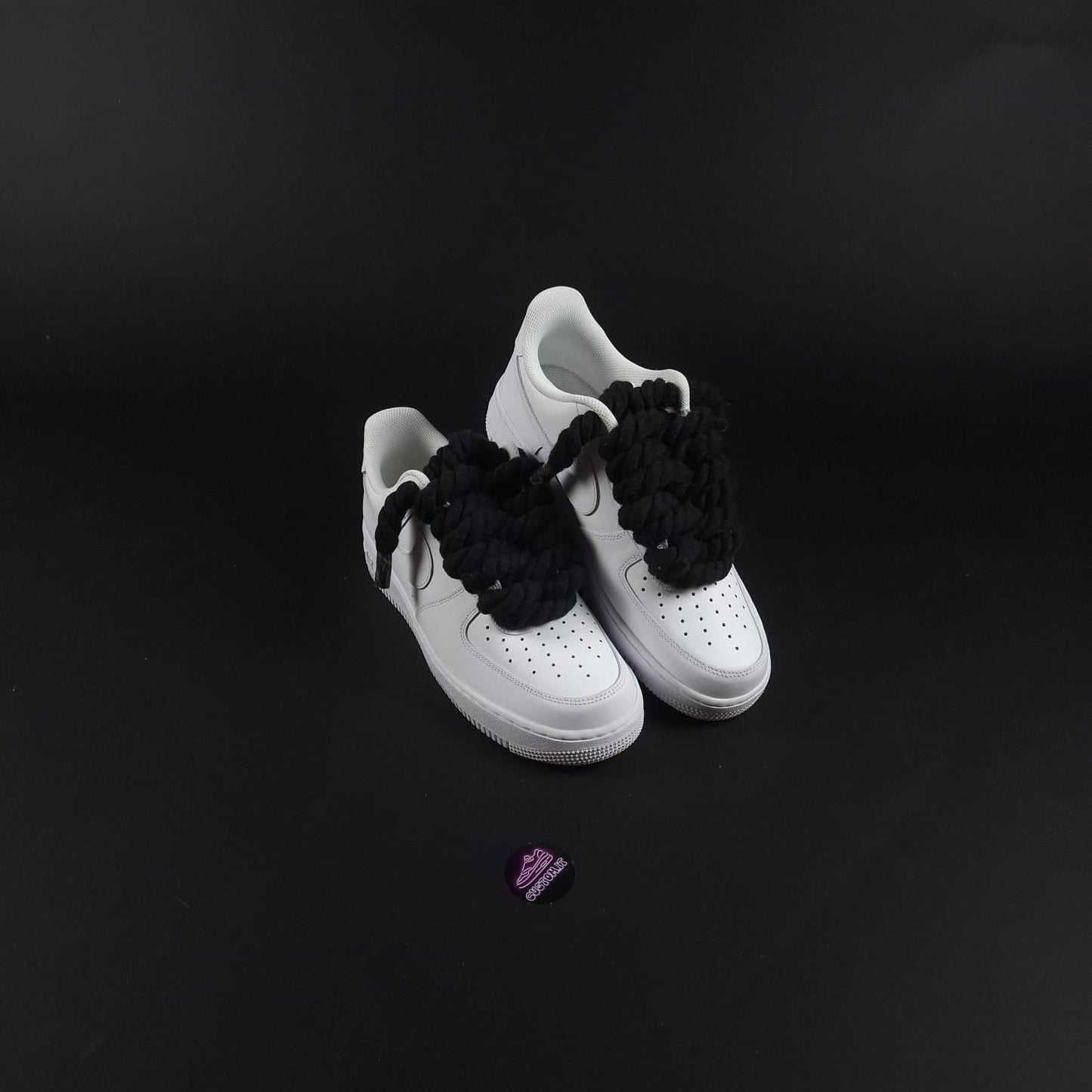 White AF1 x Rope Laces/Onyx